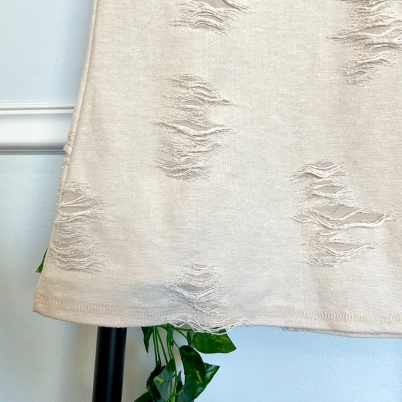 Rachel Roy Distressed Dress, Sleeveless, Khaki/Cream, Size Small - Picture 11 of 16